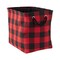 DII Buffalo Check Storage Collection Collapsible Bin with Handles, Large Rectangle, 17.5x12x15, Red &#x26; Black